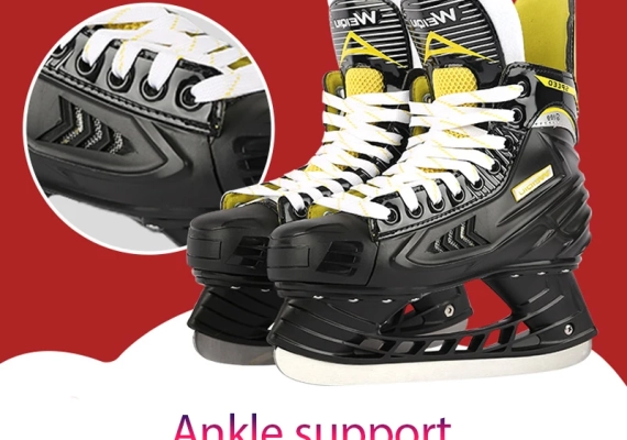 Ice Hockey Skates Shoes Professional Ice Skating Blade Shoe Thermal Thicken Carbon Steel Blade Adult Teenagers Kids 2