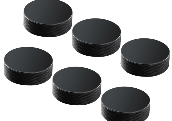 6 Pcs Professional Rubber Ice Hockey Pucks Standard Hockey for Practice Training Game (Black) Florball 1