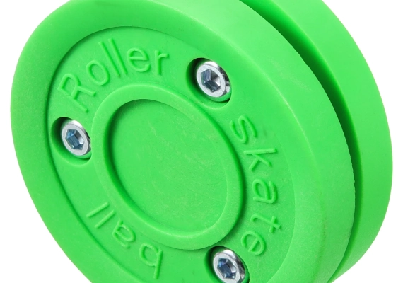 Roller street hockey speed Green Puck for dribbling stickhandling practicing 1
