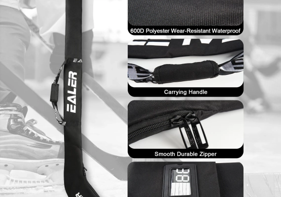 Shoulder Hockey Stick Bag Black Light Waterproof for Hockey Stick Adjustable Ice Hockey Accessory – EALER HB200 new model 6