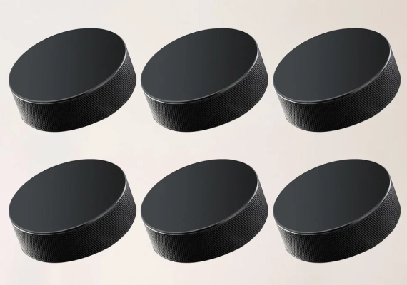 6 Pcs Professional Rubber Ice Hockey Pucks Standard Hockey for Practice Training Game (Black) Florball 6