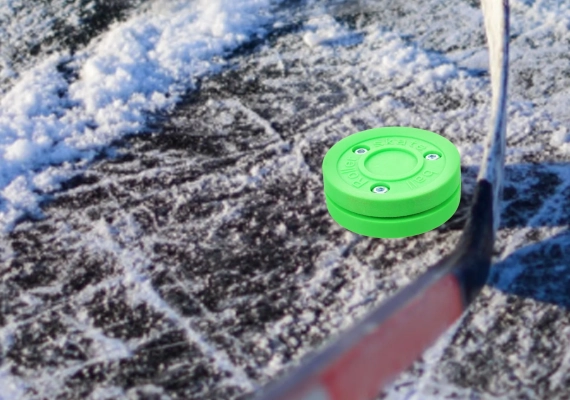 Roller street hockey speed Green Puck for dribbling stickhandling practicing 5